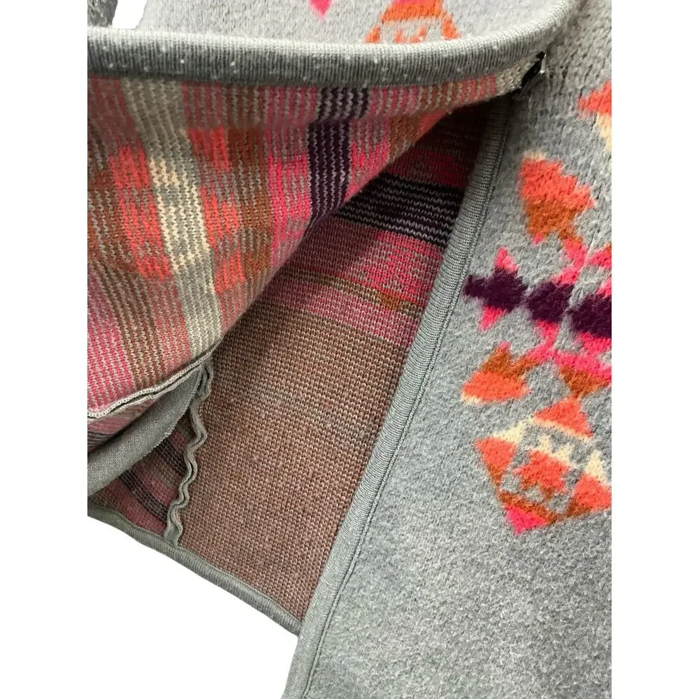 Free People We The Free Navajo Aztec Cardigan Wool Sweater Jacket Sz M - Picture 7 of 16